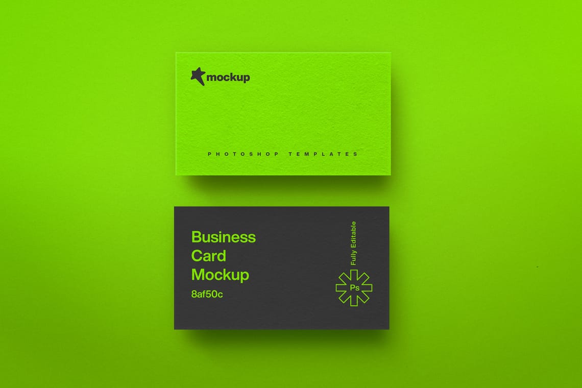 Photoshop Two Light Business Card Mockup