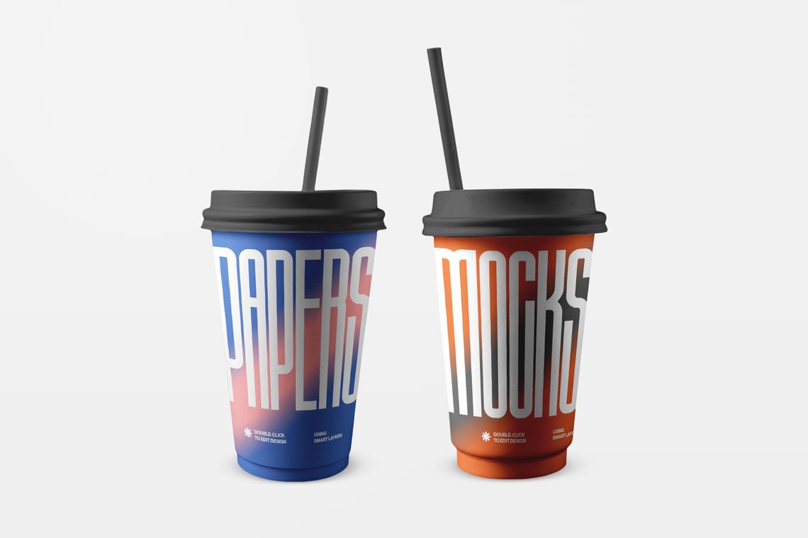 Photoshop Two Paper Cup Mockup