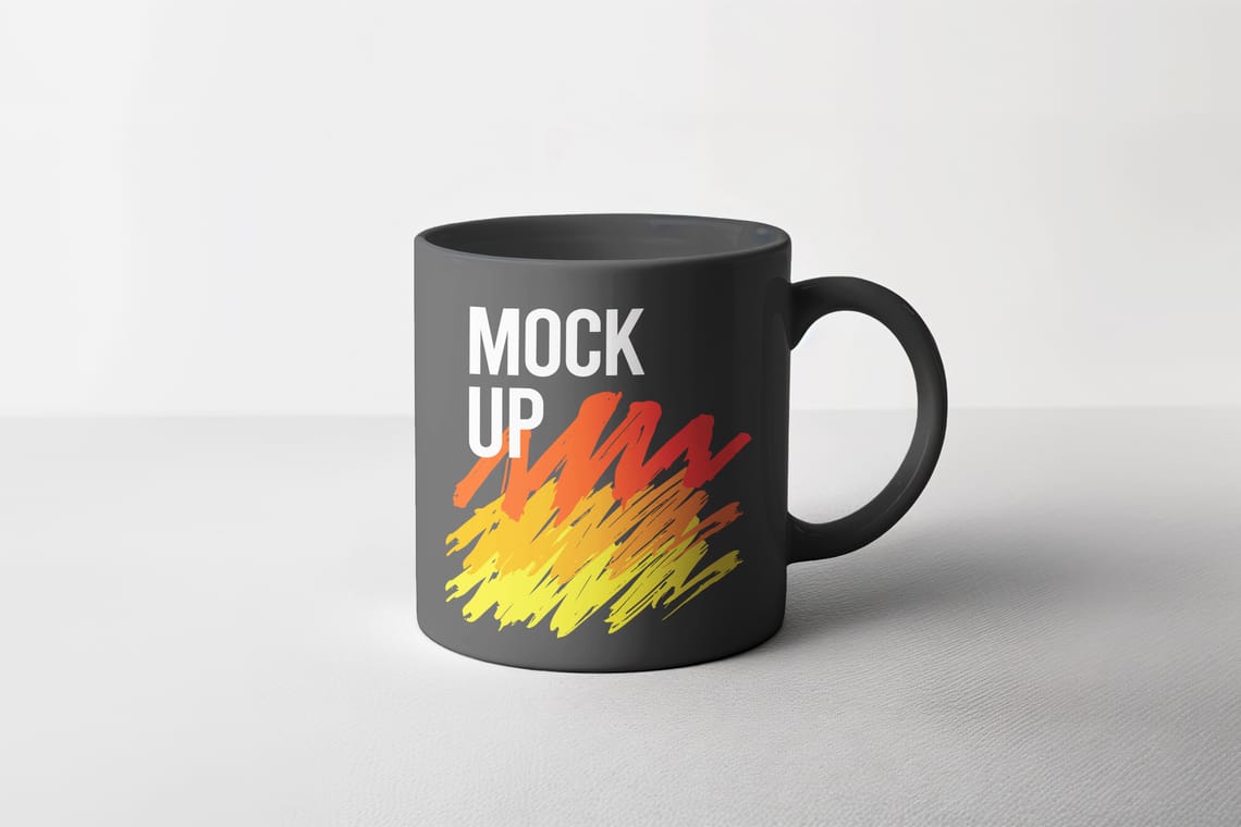 White Mug Mockup on White Background