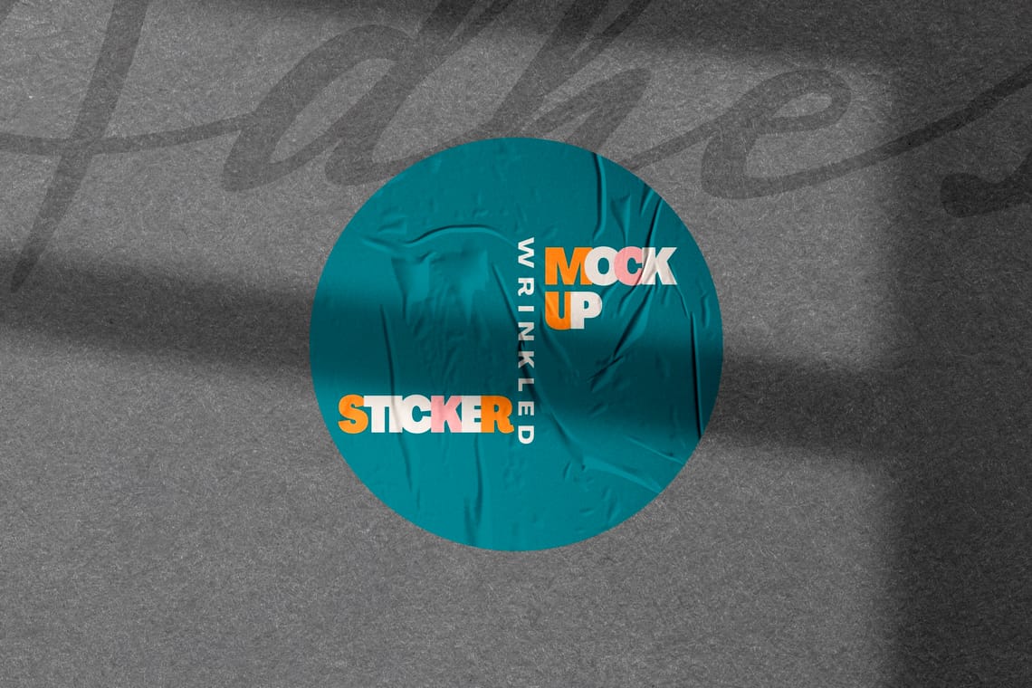 Photoshop Wrinkled Sticker Mockup