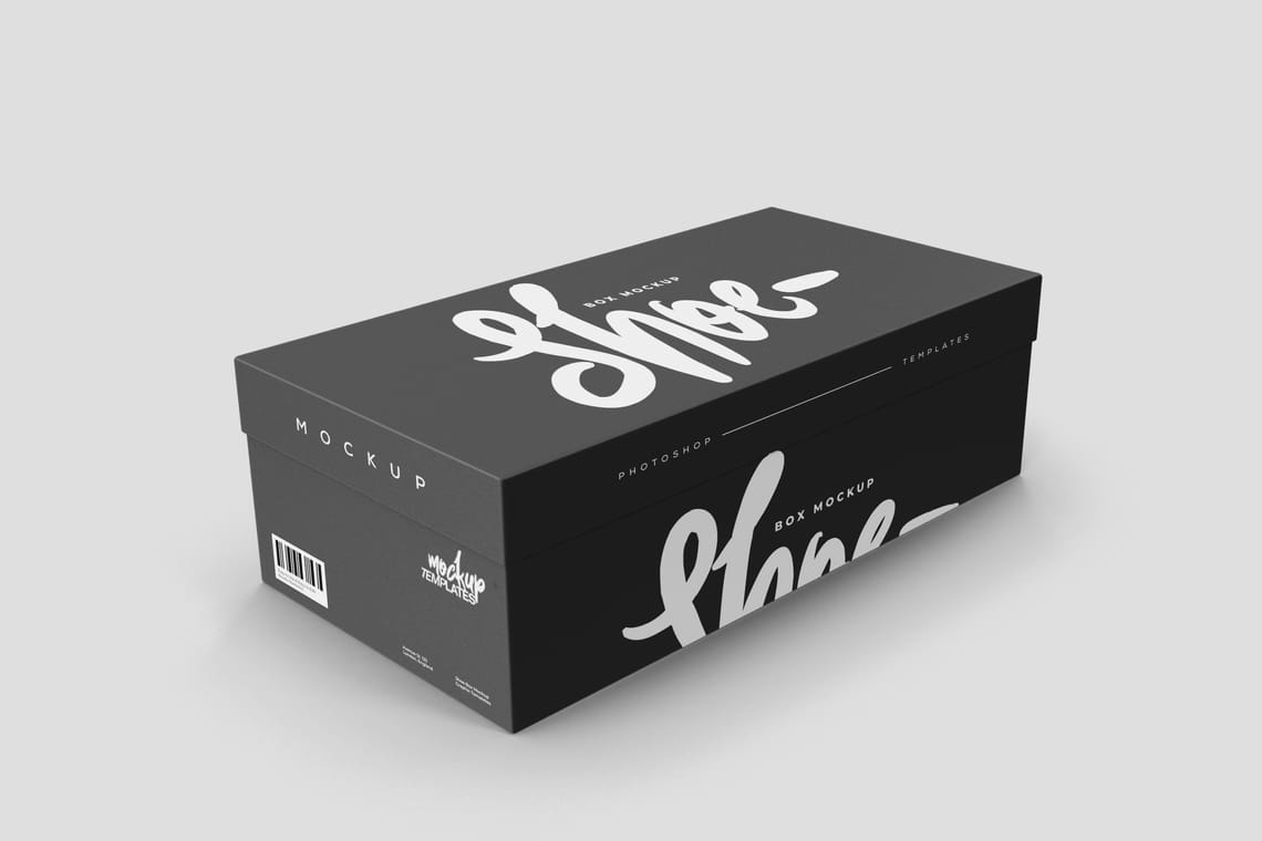 Black Shoe Box Mockup