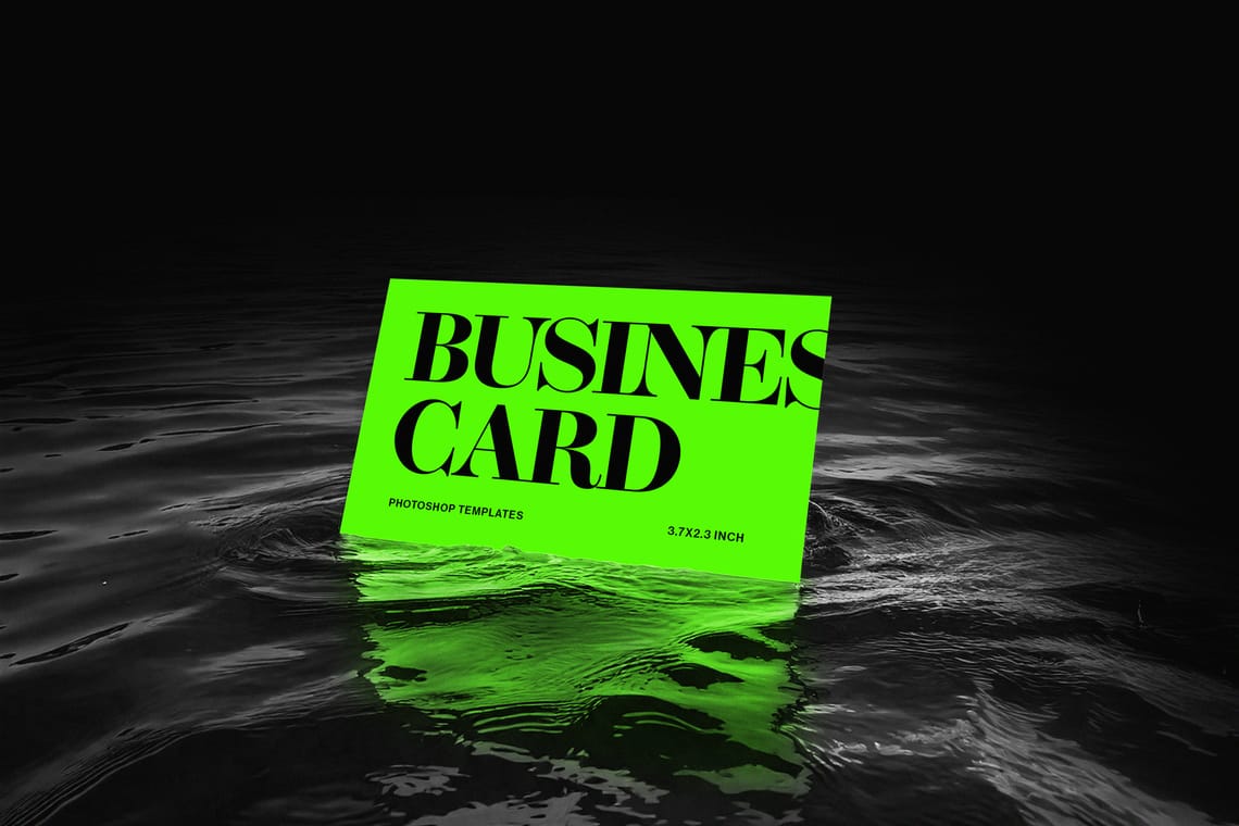 Photoshop Business Card Mockup on Water