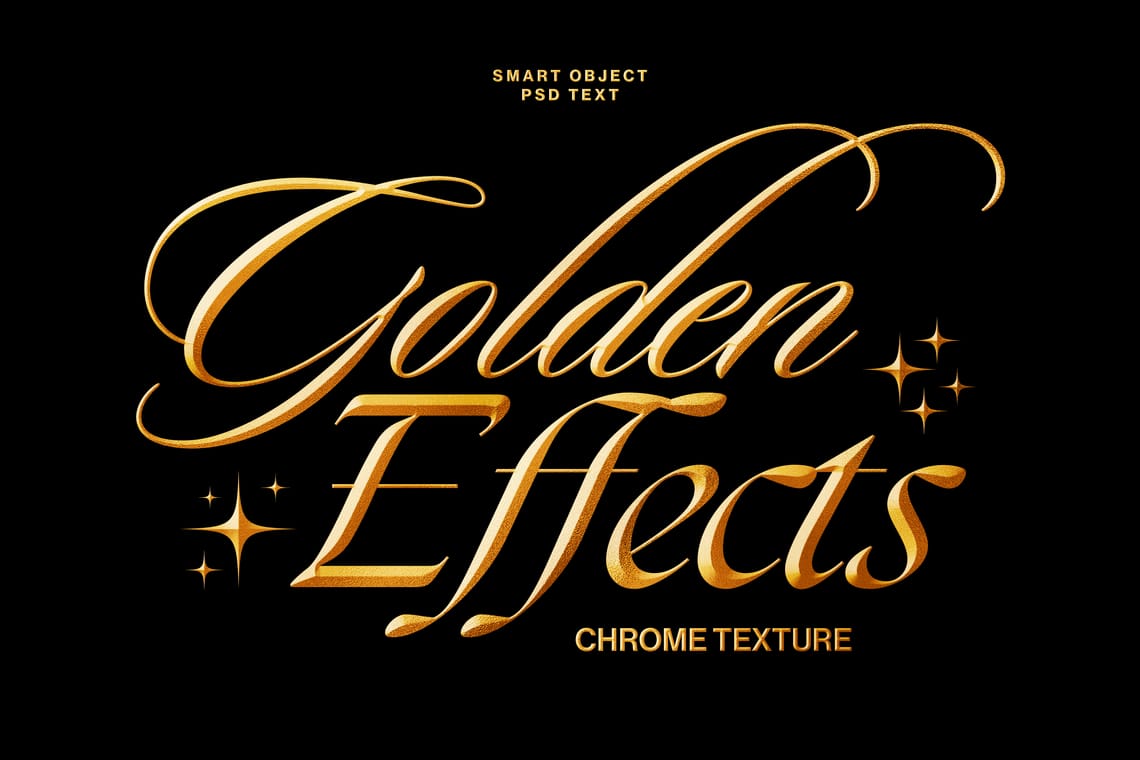 Photoshop Chrome Golden Text Effects