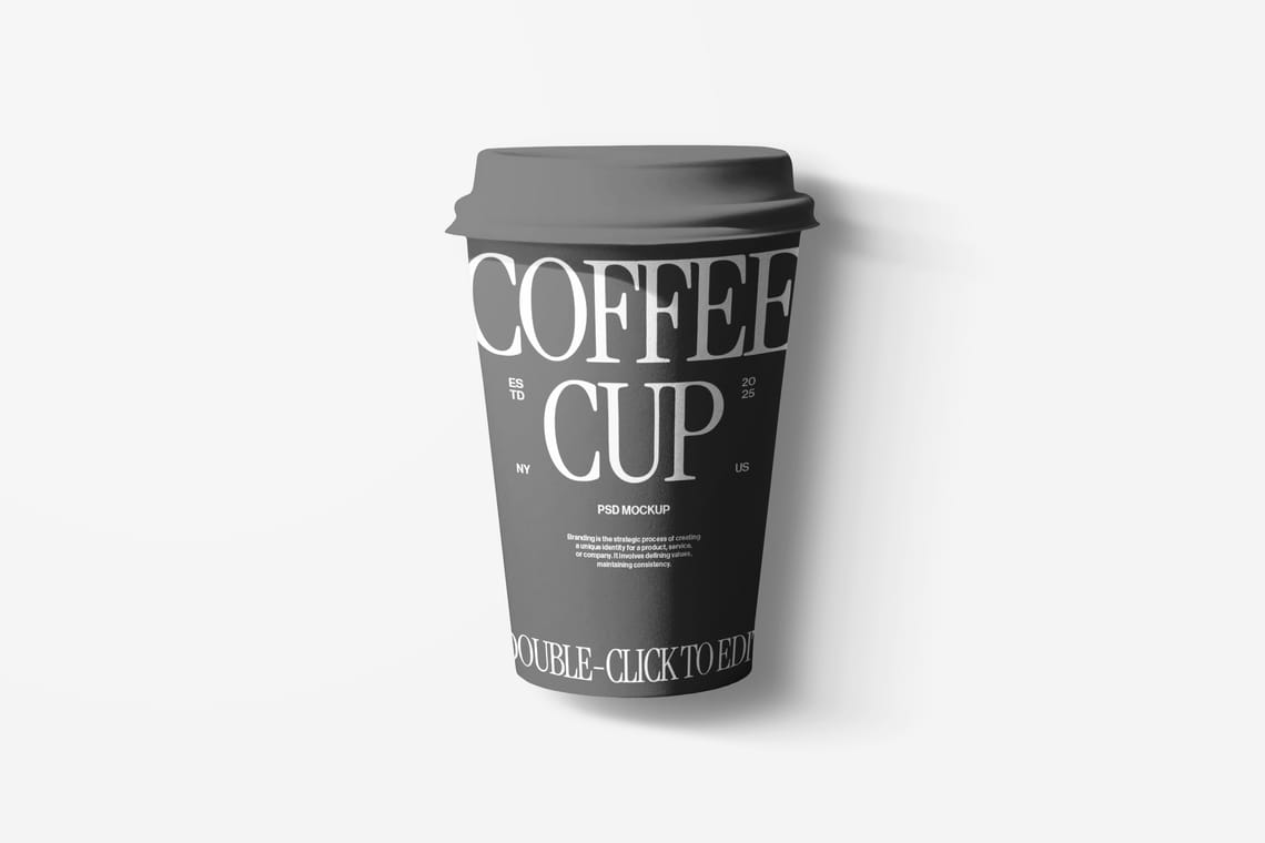 Photoshop Flatlay Coffee Paper Cup Mockup