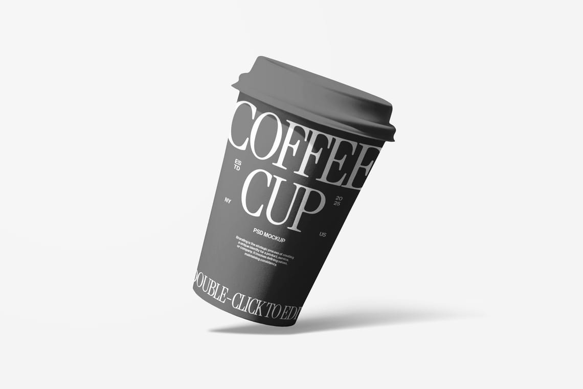 Photoshop Floating Coffee Paper Cup Mockup