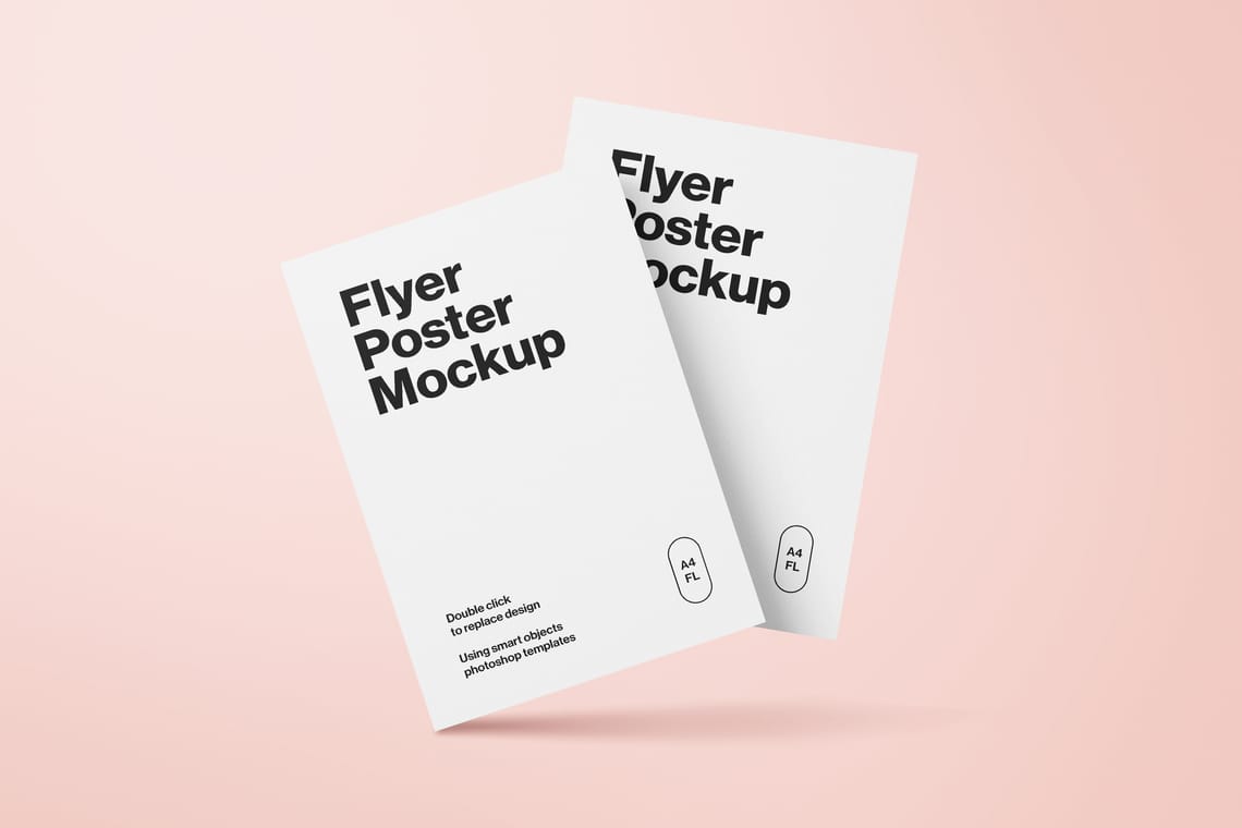 Photoshop Floating Flyer Poster Mockup