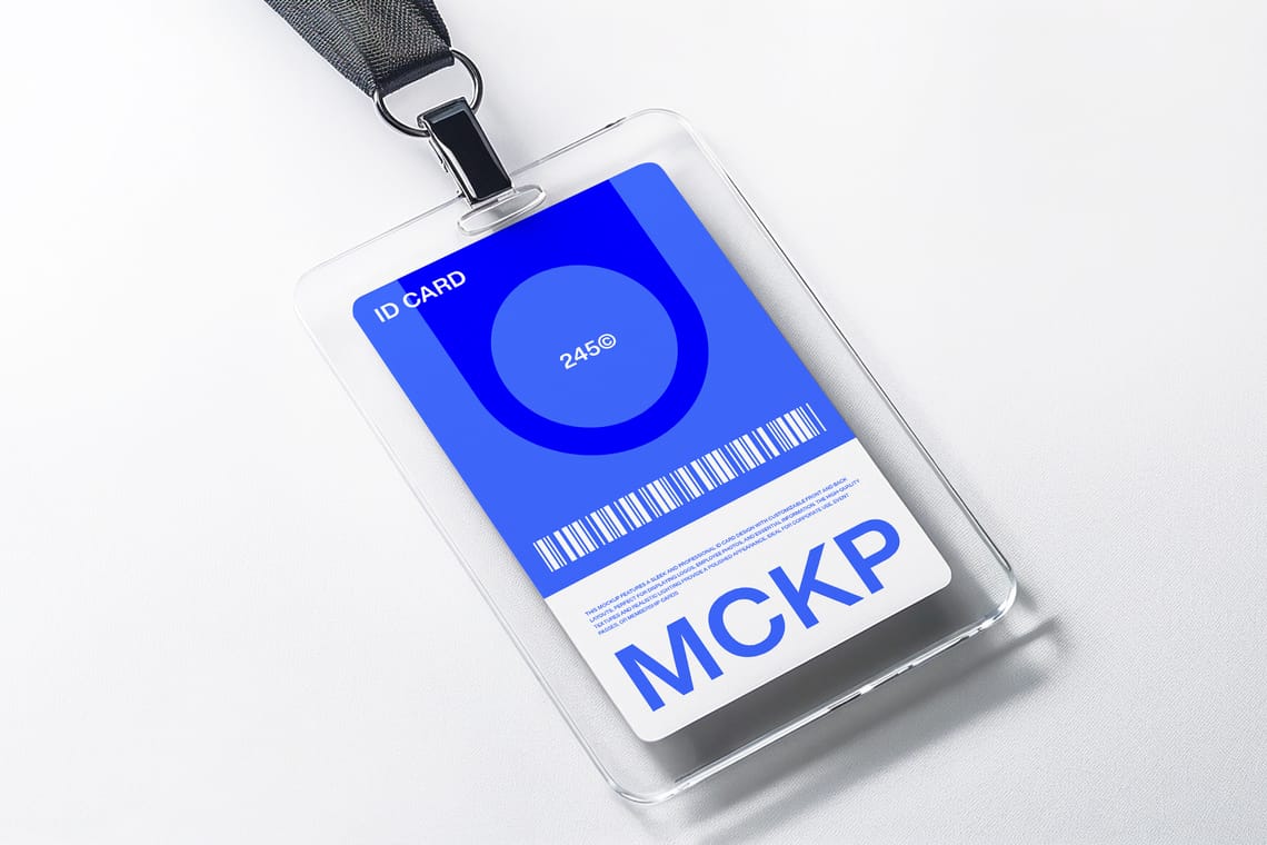 Photoshop ID Card Mockup With Plastic Case