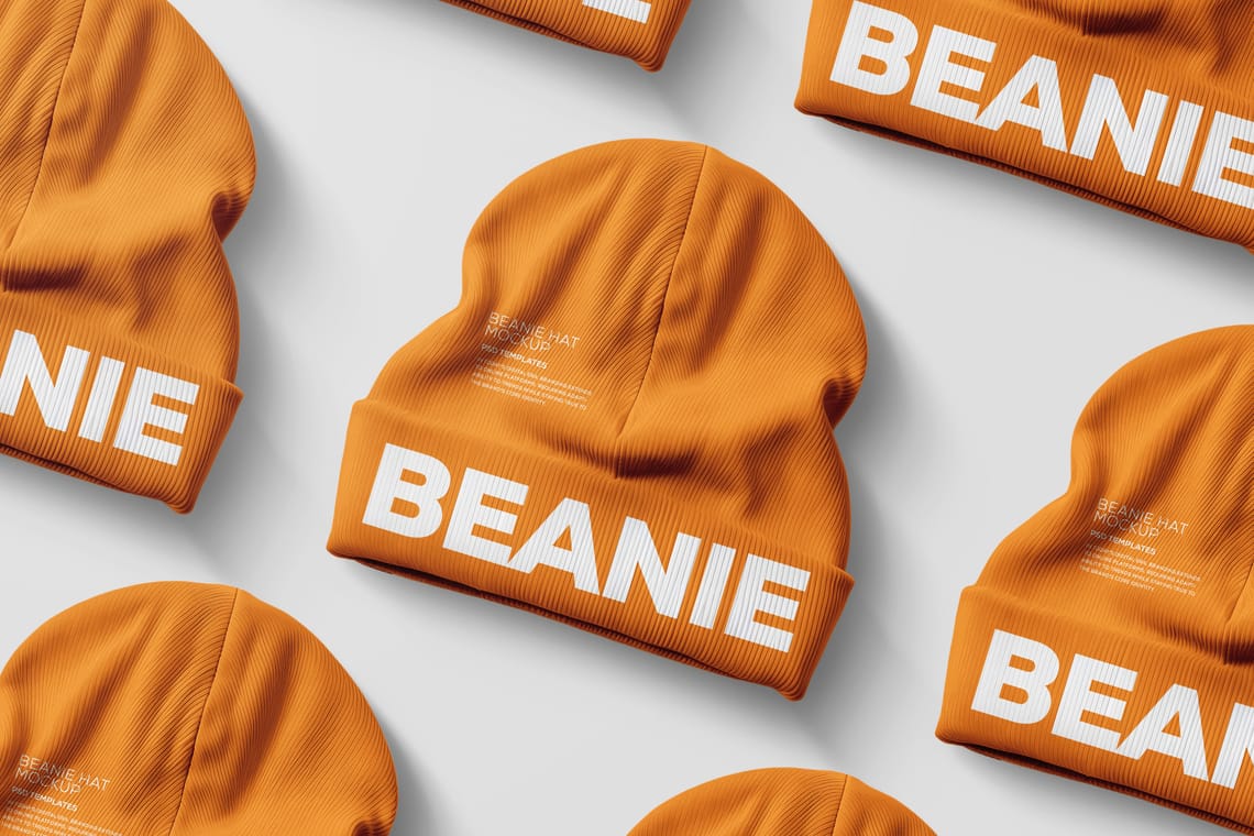 Photoshop Isometric Beanie Hat Mockup