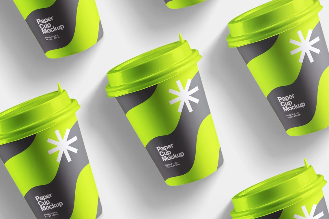 Photoshop Isometric Paper Cup Mockup