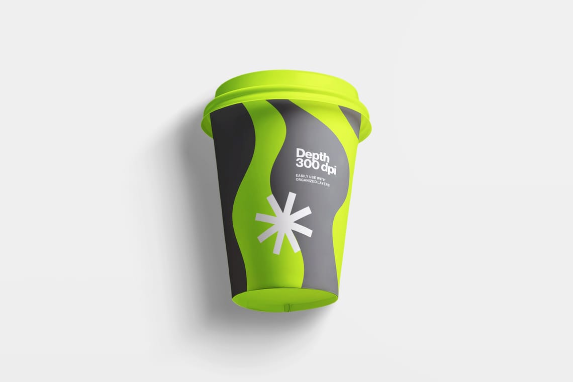 Photoshop Long Shadow Paper Cup Mockup