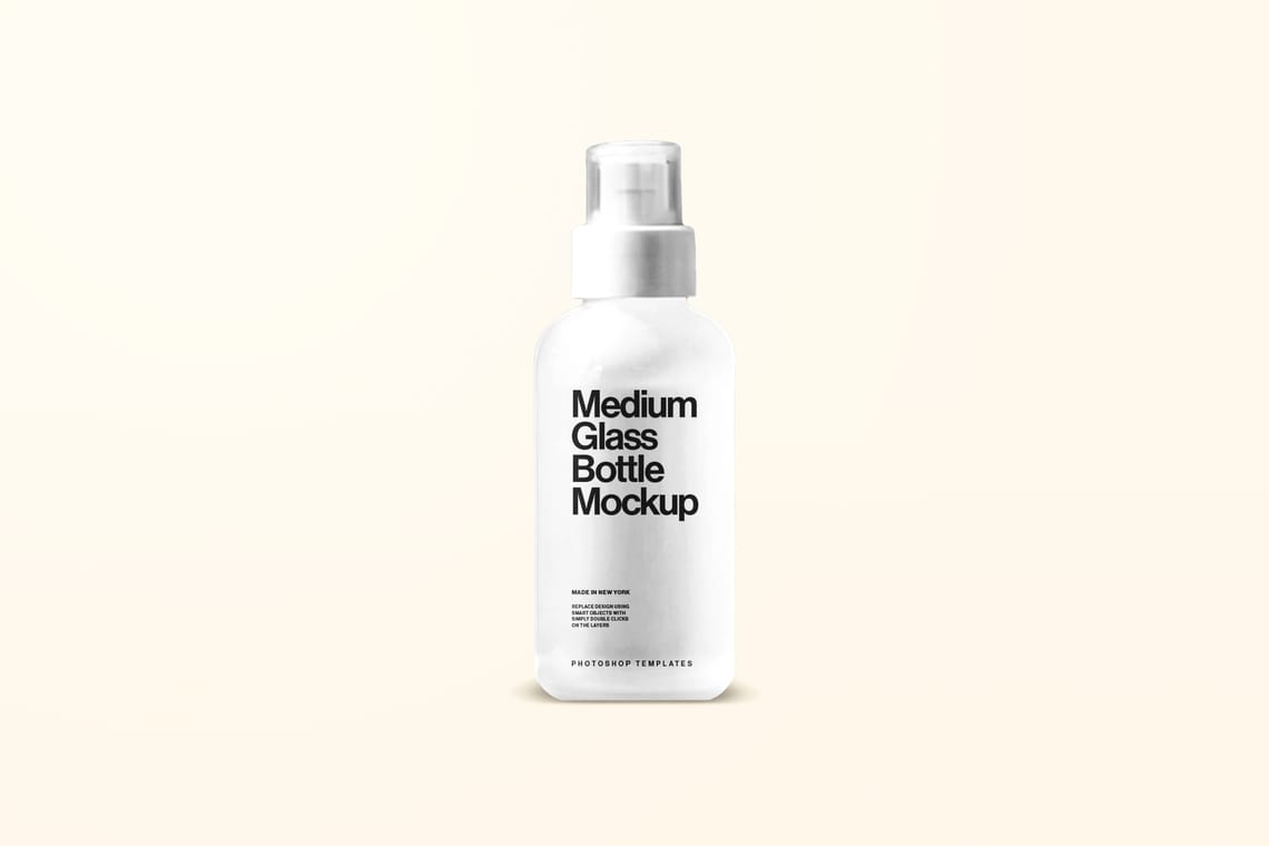 Photoshop Medium Glass Bottle Mockup