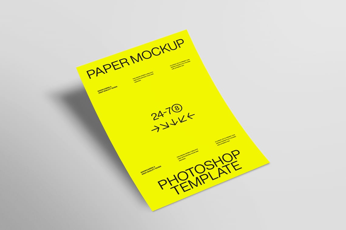 Photoshop Minimal A4 Paper Mockup