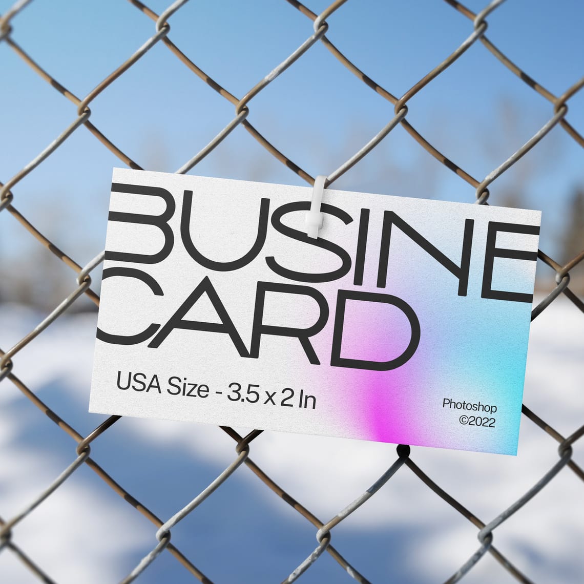 Modern Business Card Mockup on Wire