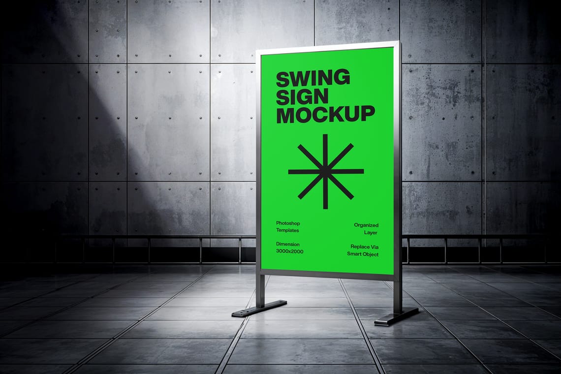 Photoshop Swing Sign Mockup