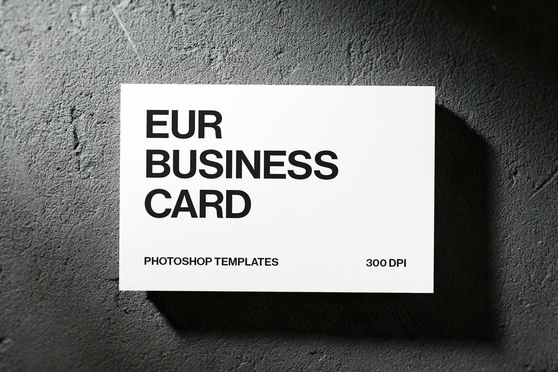 Photoshop Realistic Business Card Mockup on Stone