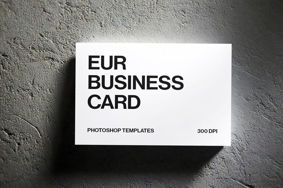 Photoshop Realistic Business Card Mockup on Stone