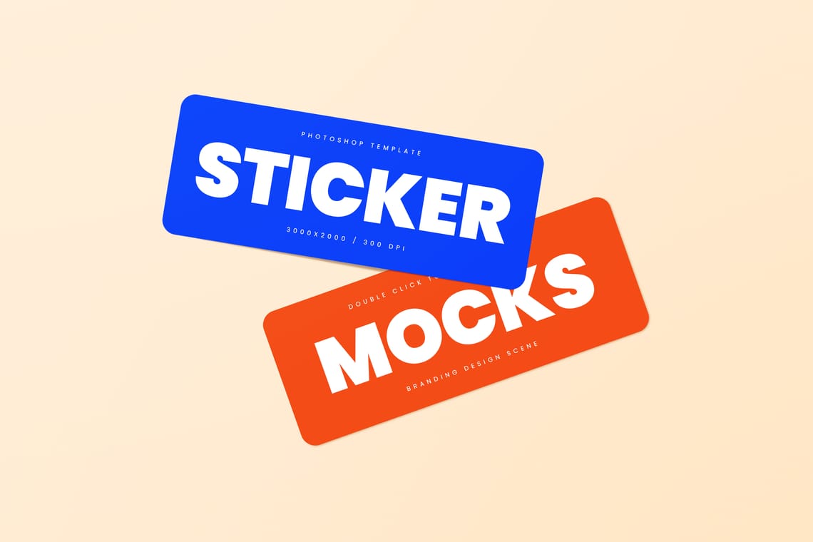 Photoshop Rectangle Sticker Mockups