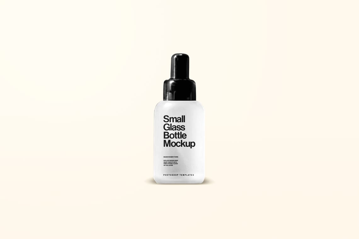 Photoshop Small Glass Bottle Mockup