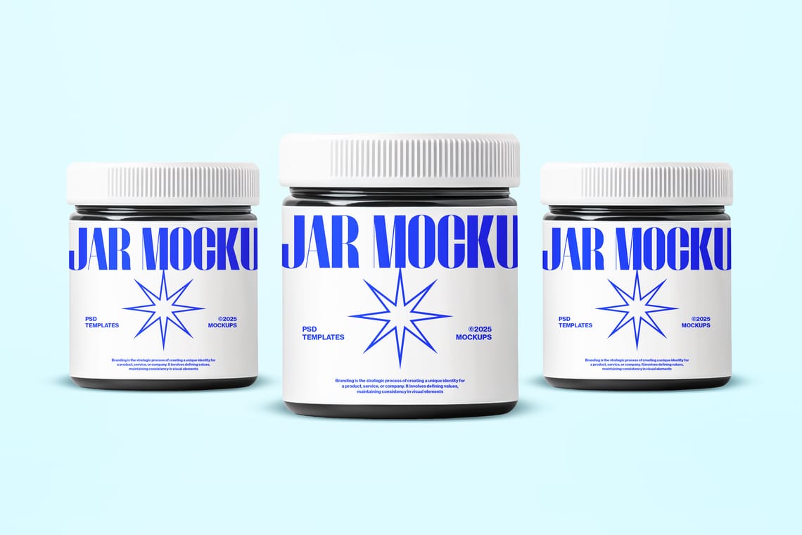 Photoshop Three Jar Mockup