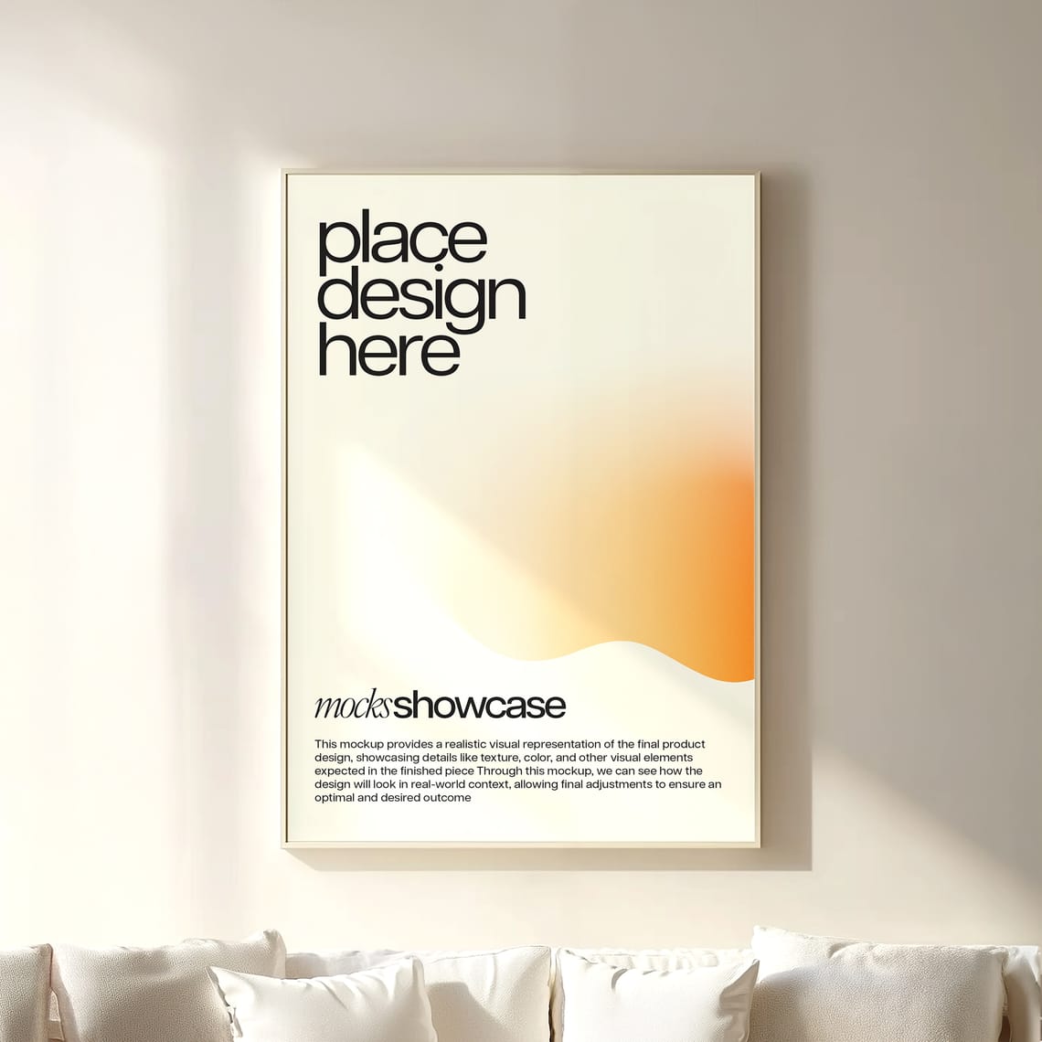 Photoshop Beige Interior Poster Mockup