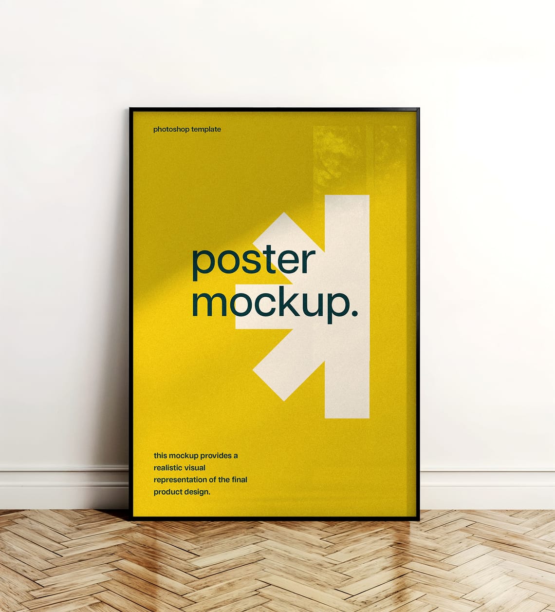 Photoshop Glass Reflection Poster Frame Mockup