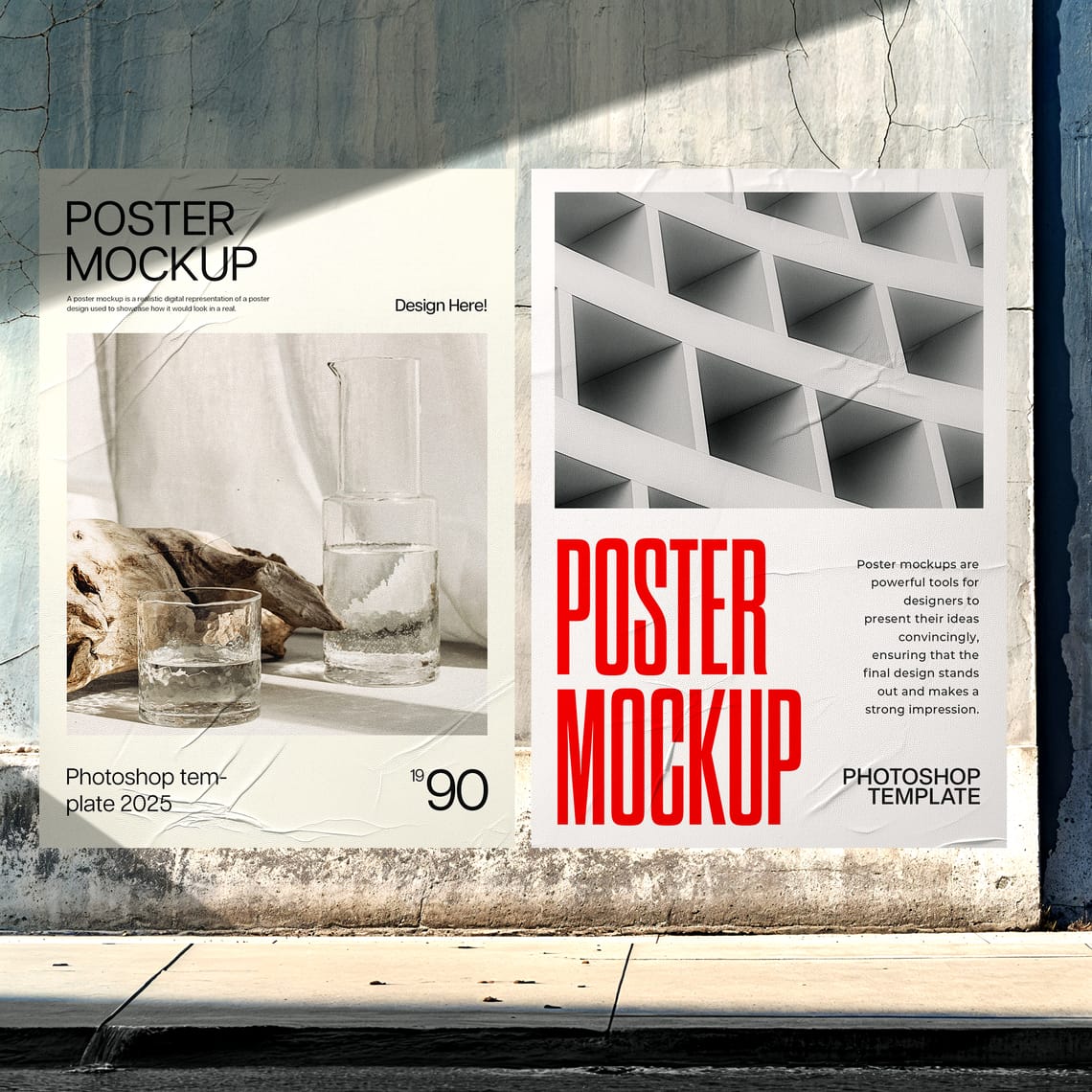 Photoshop Poster Mockup on Wall