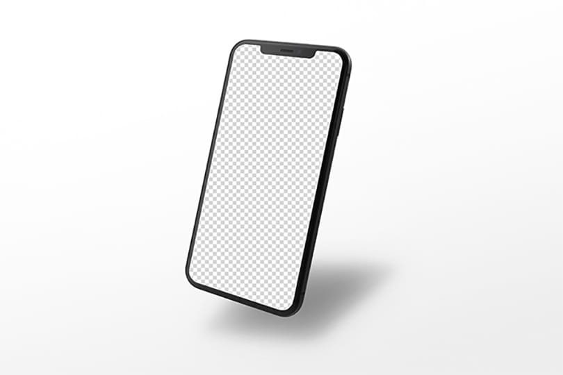 PNG Flying Black Apple Smartphone Mockup