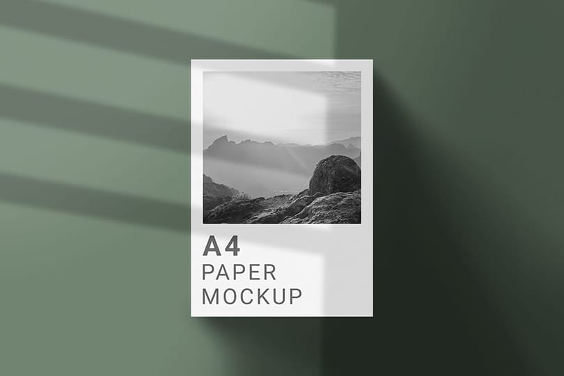 Photoshop A4 Poster Mockup On The Wall