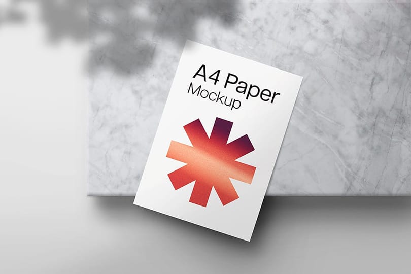 Photoshop A4 White Paper Poster Mockup