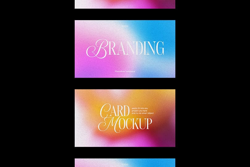 Arrangement of Gradient Branding Card Mockup