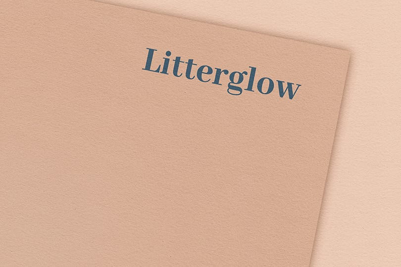 Basic Peach Litterglow Logo Paper Mockup