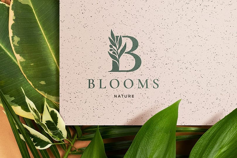 Photoshop Blooms Nature Logo Mockup