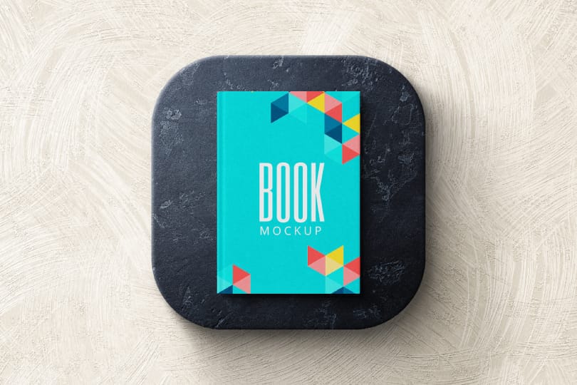 Book Mockup On Podium Marble