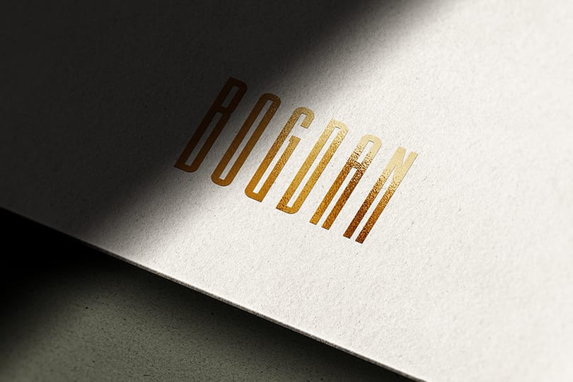 Photoshop Branding Gold Paper Logo Mockup