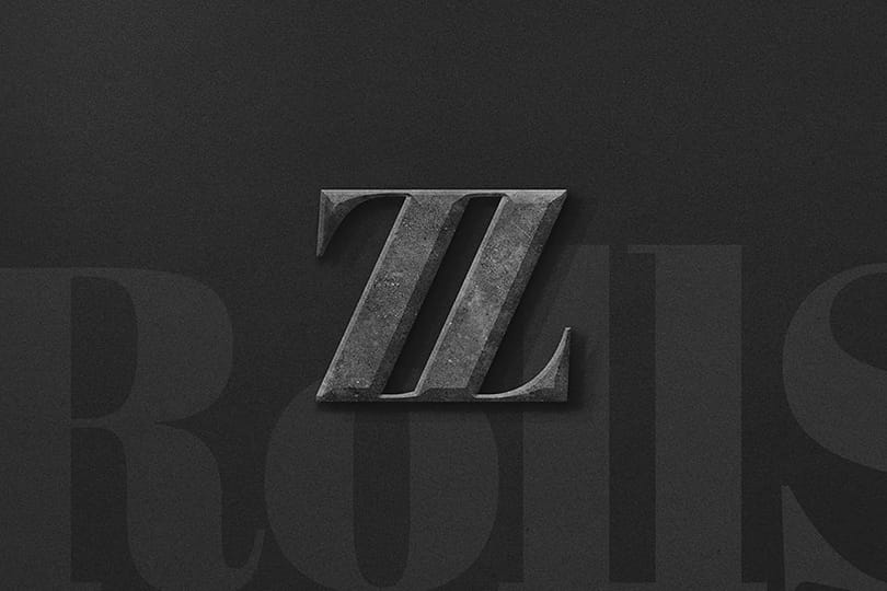 Photoshop Branding Stone Z Logo Mockup