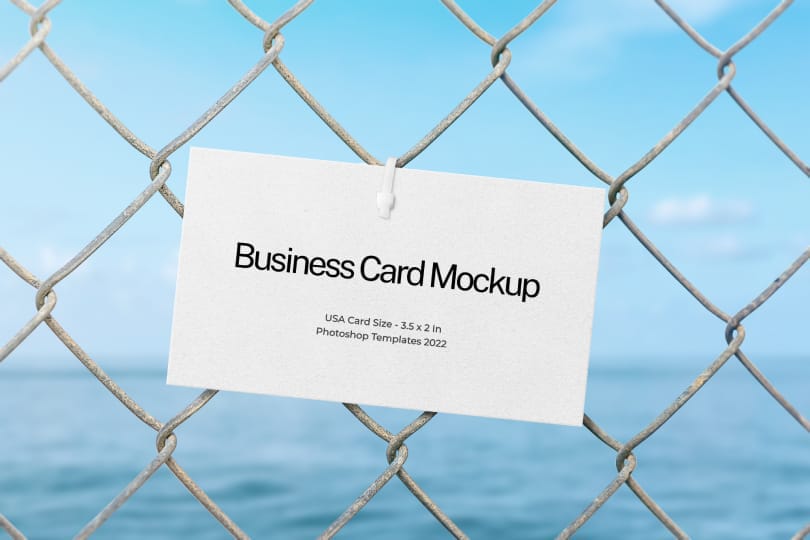 Business Card Mockup on Fence