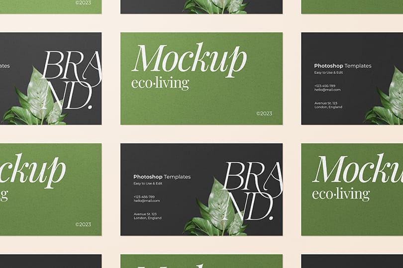 Business Card Mockup Grid Layout