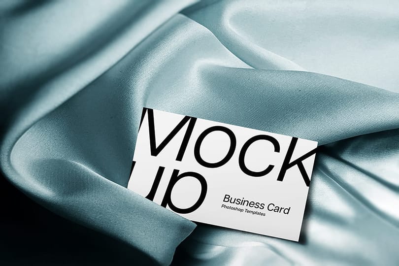 Business Card Mockup on Realistic Fabric