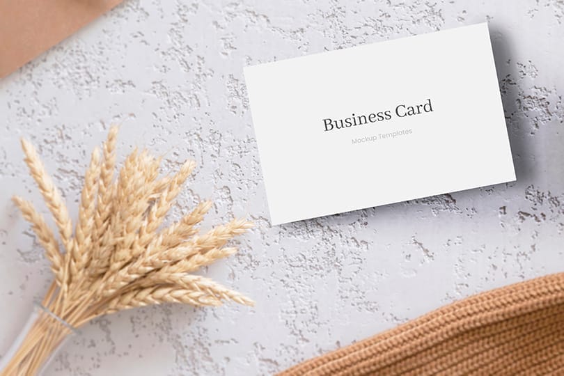 Business Card Mockup on Wall Texture With Weat