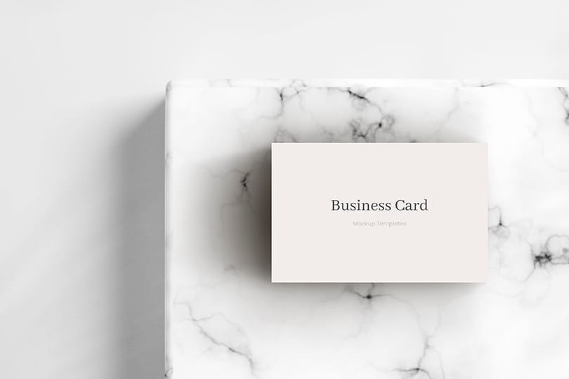 Business Card Mockup on White Marble