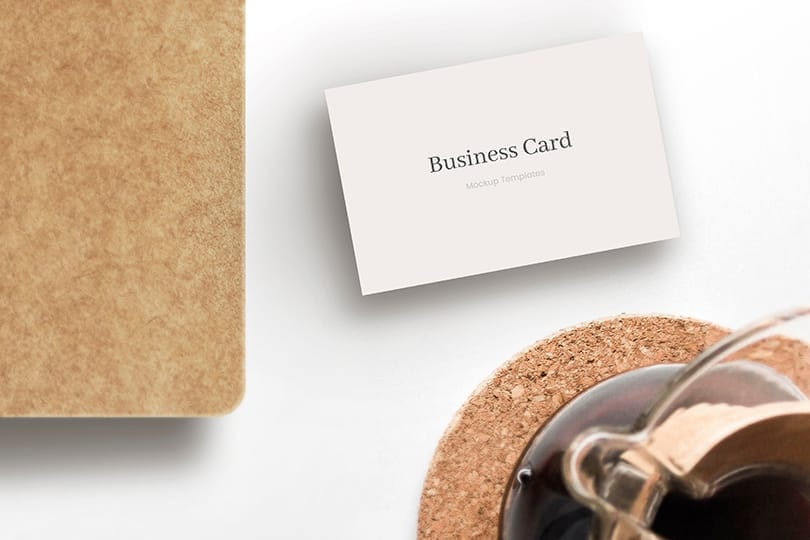 Business Card Mockup on White Table