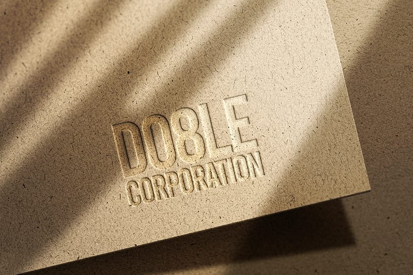 Debossed Corporate Logo Mockup