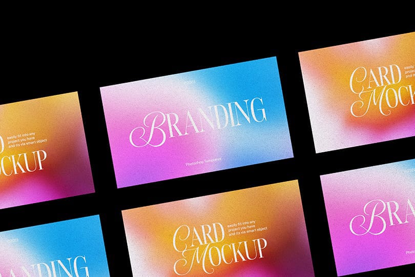 Framing Scene of Gradient Branding Card Mockup