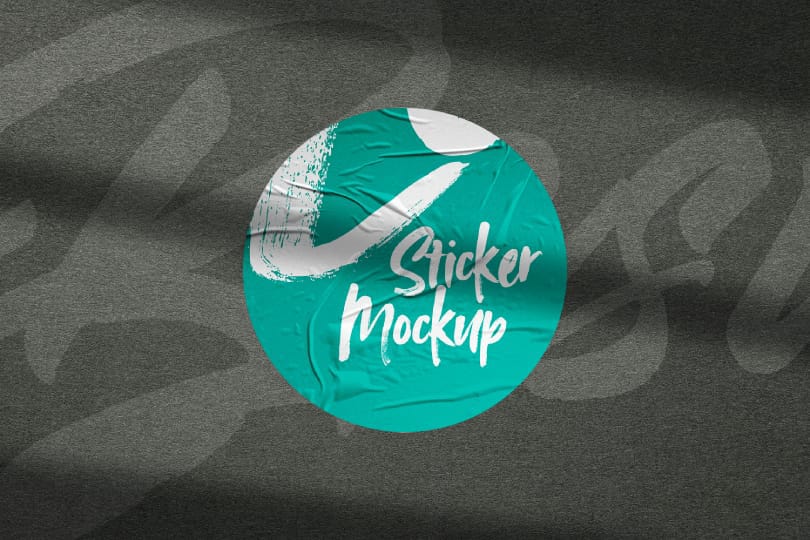 Photoshop Glued Sticker Mockup