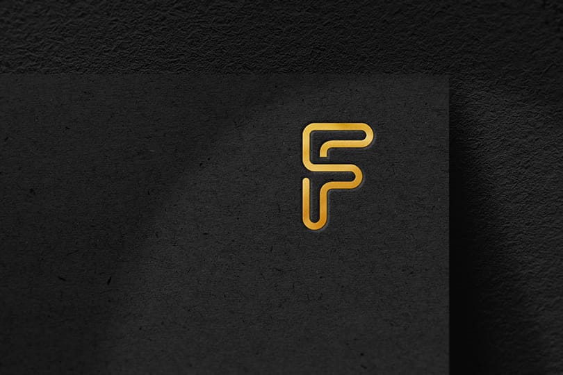 Gold Flamingo Corporate Debossed Logo Mockup