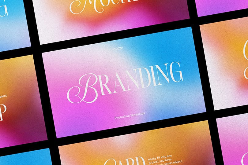 Gradient Composition of Branding Card Mockup