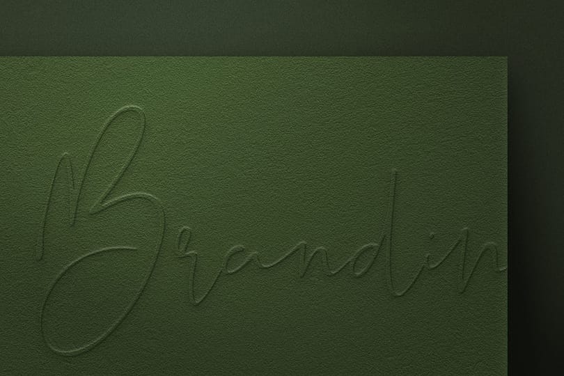 Green Branding Paper Logo Mockup