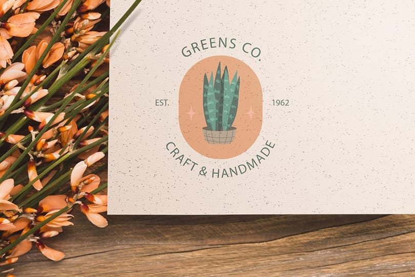 Greens Craft & Handmade Paper Logo Mockup