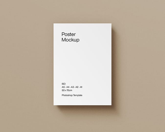 ISO Poster Mockup with Drop Shadow & Timberwolf Color