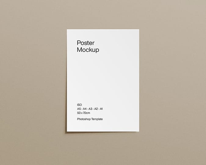 Photoshop ISO Poster Mockup with Left Shadow